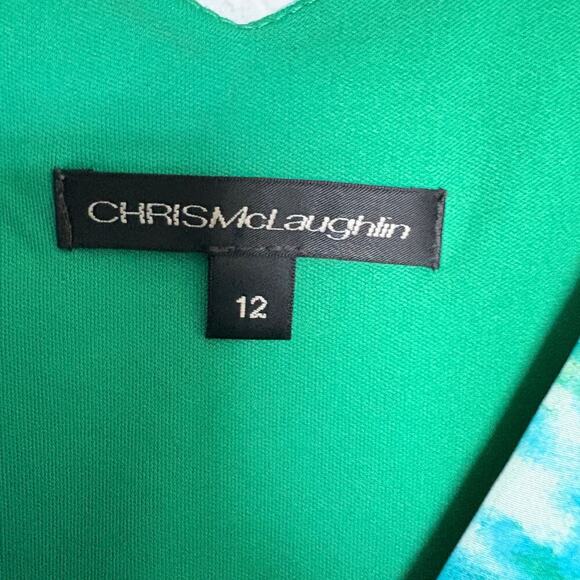 Chris McLaughlin Green Blue Watercolor Print Dress Size 12 tiedye boho Y2K - Picture 2 of 7